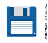 Floppy Disk icon in flat style isolated on white background. HD diskette old data media. Vector Illustration