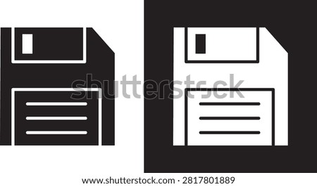 Floppy disk icon flat website sticker..