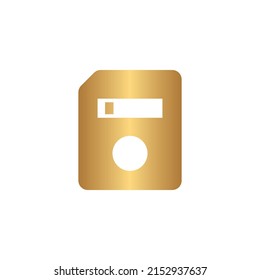 Floppy disk icon with gold gradient