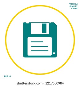 Floppy disk icon. Graphic elements for your design