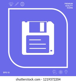 Floppy disk icon. Graphic elements for your design