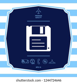 Floppy disk icon. Graphic elements for your design