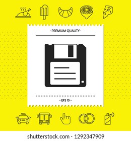 Floppy disk icon. Graphic elements for your design