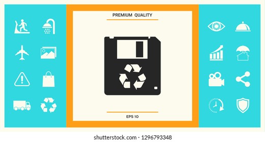 Floppy disk icon. Graphic elements for your design