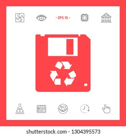 Floppy disk icon. Graphic elements for your design