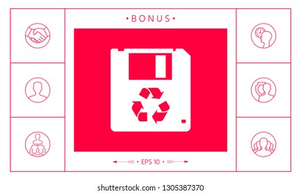 Floppy disk icon. Graphic elements for your design