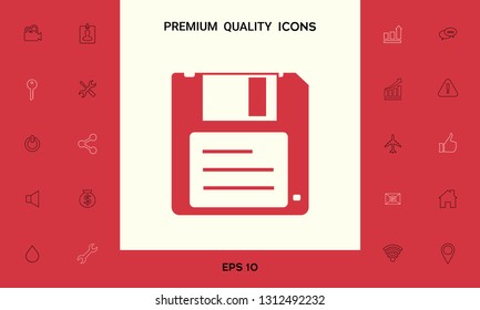 Floppy disk icon. Graphic elements for your design