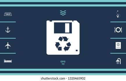 Floppy disk icon. Graphic elements for your design