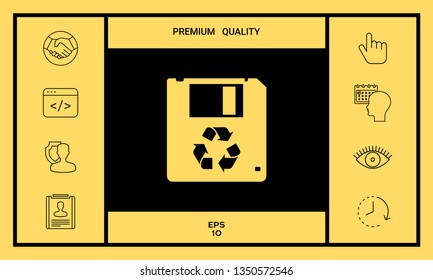 Floppy disk icon. Graphic elements for your design