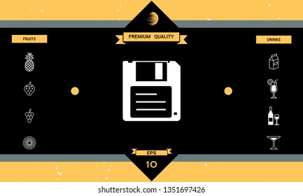 Floppy disk icon. Graphic elements for your design