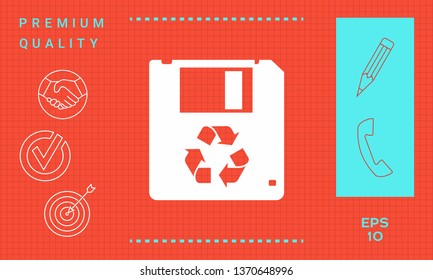 Floppy disk icon. Graphic elements for your design