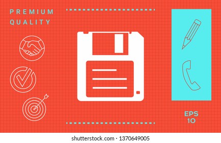 Floppy disk icon. Graphic elements for your design