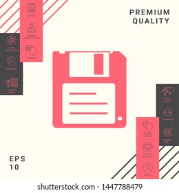 Floppy disk icon. Graphic elements for your design