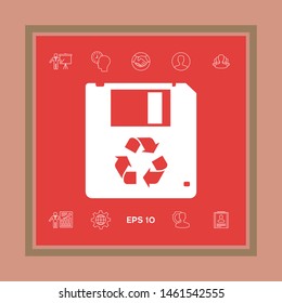 Floppy disk icon. Graphic elements for your design