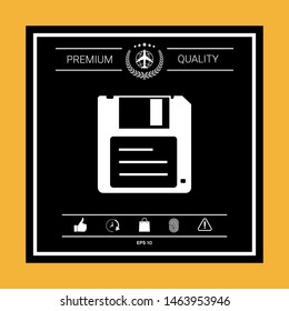 Floppy disk icon. Graphic elements for your design