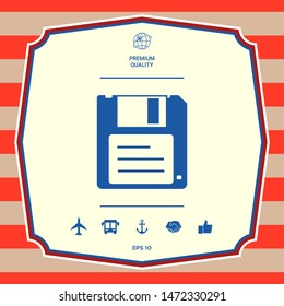 Floppy disk icon. Graphic elements for your design
