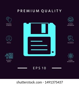 Floppy disk icon. Graphic elements for your design