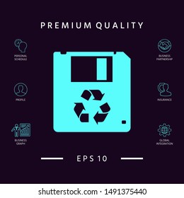 Floppy disk icon. Graphic elements for your design