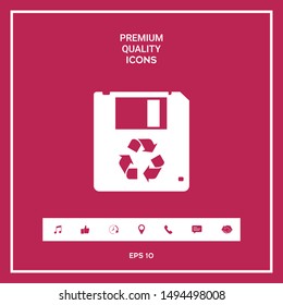 Floppy disk icon. Graphic elements for your design