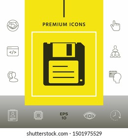 Floppy disk icon. Graphic elements for your design