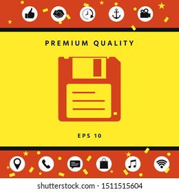 Floppy disk icon. Graphic elements for your design