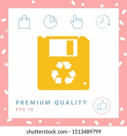 Floppy disk icon. Graphic elements for your design