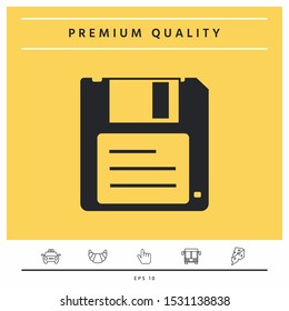 Floppy disk icon. Graphic elements for your design