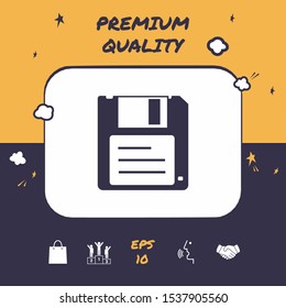 Floppy disk icon. Graphic elements for your design