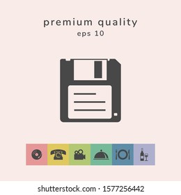 Floppy disk icon. Graphic elements for your design