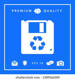 Floppy disk icon. Graphic elements for your design