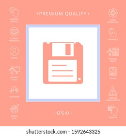 Floppy disk icon. Graphic elements for your design