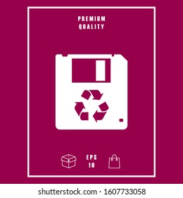 Floppy disk icon. Graphic elements for your design