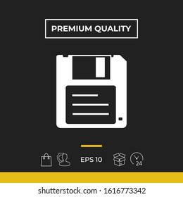 Floppy disk icon. Graphic elements for your design