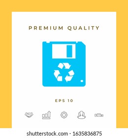 Floppy disk icon. Graphic elements for your design