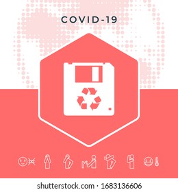 Floppy disk icon. Graphic elements for your design