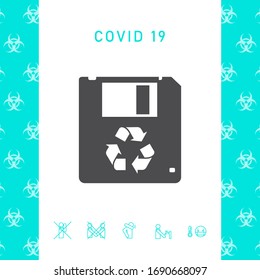 Floppy disk icon. Graphic elements for your design