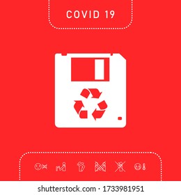 Floppy disk icon. Graphic elements for your design