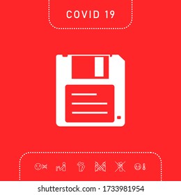 Floppy disk icon. Graphic elements for your design