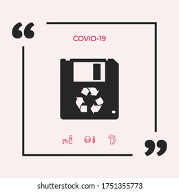 Floppy disk icon. Graphic elements for your design