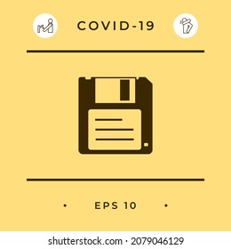 Floppy disk icon. Graphic elements for design