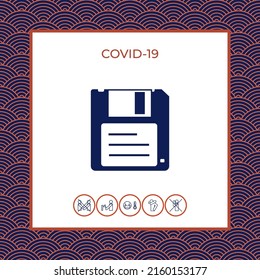 Floppy disk icon. Graphic elements for design