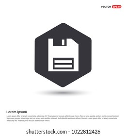 Floppy DIsk Icon Hexa White Background icon template