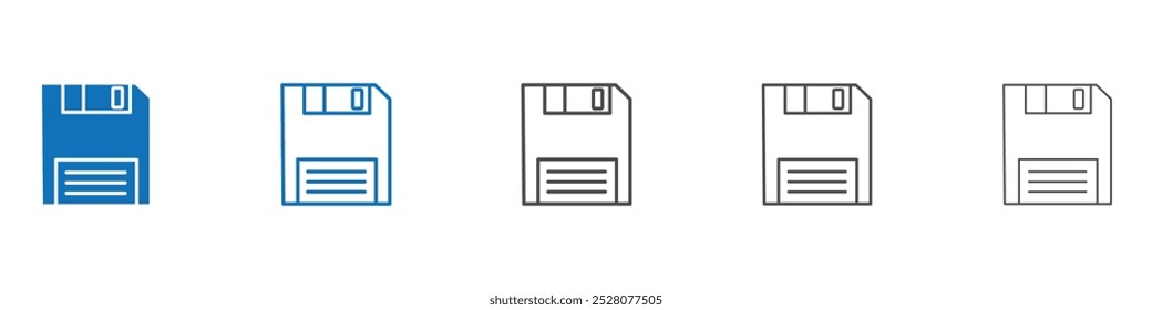 Floppy disk icon Isolated flat vector in outline