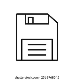 Floppy disk icon Isolated flat vector in outline