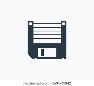 Floppy disk icon isolated on clean background. Floppy disk icon concept drawing icon in modern style. Vector illustration for your web mobile logo app UI design.