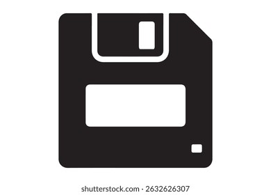 Floppy disk icon isolated on white background for data storage