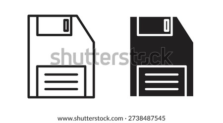 Floppy disk icon in line design. editable stroke icons pack