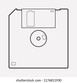 Floppy disk icon line element. Vector illustration of floppy disk icon line isolated on clean background for your web mobile app logo design.