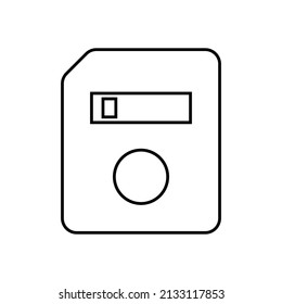 Floppy disk icon in line style