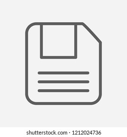 Floppy disk icon line symbol. Isolated vector illustration of  icon sign concept for your web site mobile app logo UI design.